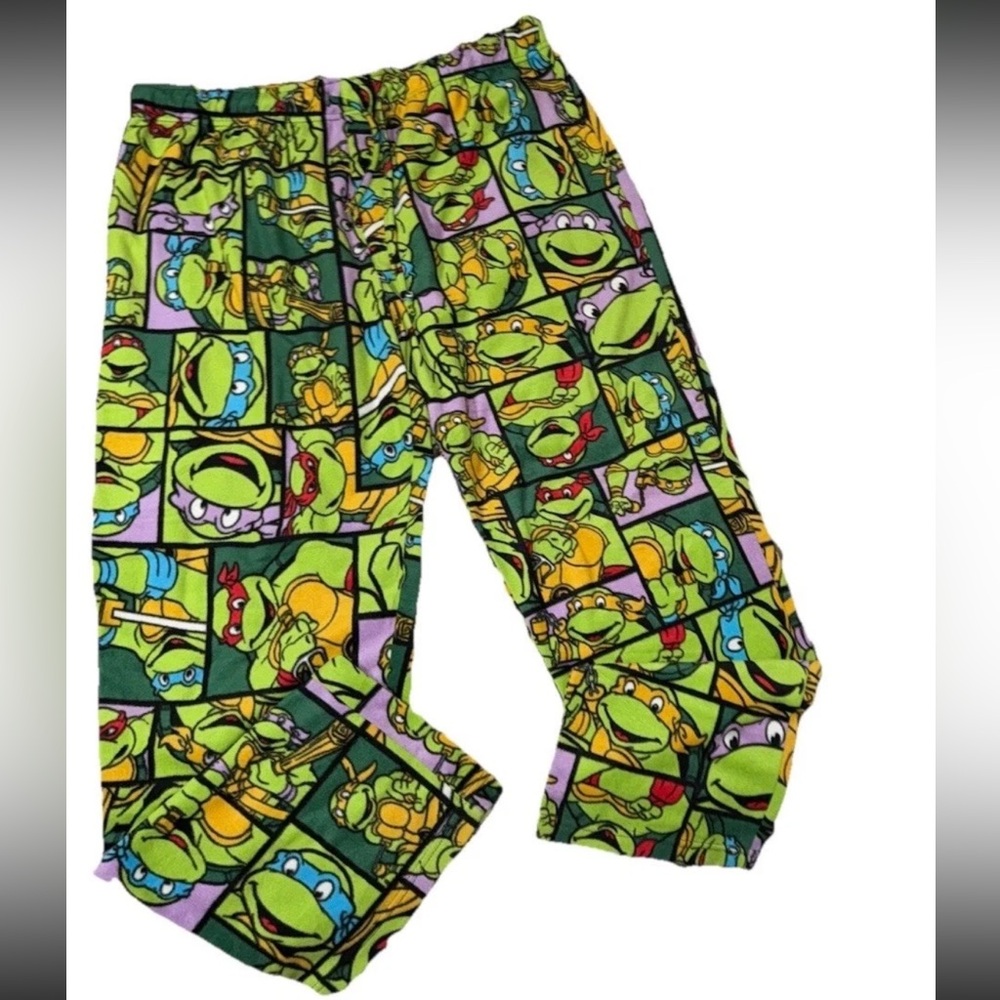 Nickelodeon Viacom Green & Yellow TMNT Cotton Pajama Pants Men XL NEW